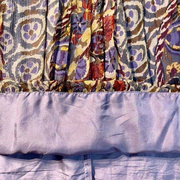 David Meister Floral Golden Thread Spaghetti Strap Cocktail Dress Size 4 - Picture 9 of 12